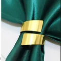 Modern luxury gold metal napkin ring with hollow design for elegant table decor settings - Minimalist Spiral Open Style / Gold