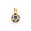 Sporty stainless steel soccer ball pendant with golden plating and blue enamel finish - Steel / 7.2mm / Blue