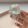 Transparant kwallen squishy speelgoed met glitters voor zintuiglijke stressverlichting - Transparant Groen