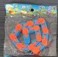 Stress relief 24-section flexible wacky track fidget toy in blue and orange color - Orange + Blue / 24 Segments