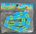 24-section flexible fidget chain toy in blue and green color for puzzle building fun - Blue + Green / 24 Segments