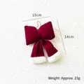 Large red velvet Christmas bow ornament with white faux fur trim and dimensions. - Christmas Splicing Style / Small / Red