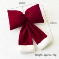Large red velvet Christmas bow with white faux fur trim, 25cm size for tree decor - Christmas Splicing Style / M / Red
