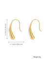 Gold-plated stainless steel waterdrop earrings showing 2.3cm x 1.7cm dimensions - Water Drop Hook Style (E891-GO)