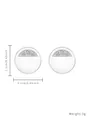 Minimalist round stainless steel earrings with sparkling accents and dimension details - Round Hollow Rhinestone Style (E441-ST)
