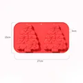 Professional red food-grade silicone Christmas tree cake mold with 27x15x3cm size - YH1229 Christmas Tree 2-Cavity Mold / Red