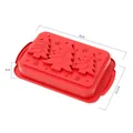 Professional red food-grade silicone Christmas tree cake mold with 28cm dimension markings - YH1254 Christmas Tree 3-Cavity Mold / Red