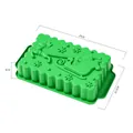 Green silicone Christmas cake mold with Santa sleigh design, size 28x16.2x6cm - YH1253 Santa Sleigh and Reindeer Mold / Green