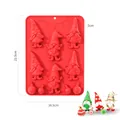 Red Christmas gnome silicone baking mold with 6 cavities and dimensions 22.5x16.5cm - YH1264 Christmas Gnome Mold / Red
