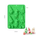 Green Christmas gnome silicone baking mold with 22.5cm by 16.5cm dimension markings - YH1264 Christmas Gnome Mold / Green