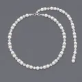 Elegante catena da schiena sposa con perle bianche e strass scintillanti per abito da sposa. - Stile di Lusso Perla Artificiale Argento (NS-J5905)
