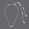 Chaîne de dos de mariée élégante avec perles argentées et strass brillants pour robe - Style Nuptial Perle Artificielle Argentée (NS-J5908)