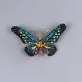 Exquisite butterfly brooch with colorful rhinestones on a gold-plated metal base - Colorful Rhinestone Butterfly Style (XD8537-02)