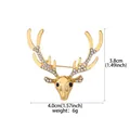Elegant golden deer head brooch featuring sparkling crystal antlers and dimensions - Gold Full Rhinestone Deer Head Style (XD825139)