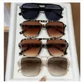 Retro double bridge sunglasses collection featuring black, leopard, and clear frames - Hinge Model 4-Piece Set