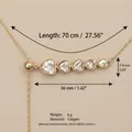 Dainty gold plated copper necklace featuring five sparkling heart zircon pendants - Luxury 5-Heart Zirconia Necklace