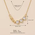 Elegant 18K gold-plated copper heart zircon pendant necklace with delicate bead accents - Luxury 3-Heart 3-Bead Zirconia Necklace