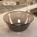 Premium thickened transparent grey PET washbasin, dimensions 32.5x12x20cm for home - M / Transparent Grey