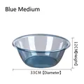 Medium blue transparent thickened plastic washbasin with 33cm diameter markings for home use - M / Transparent Blue