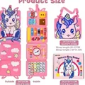 Pink unicorn Montessori busy board felt sensory toy for toddler early education skills - Backstrap Pony Learning Board / 24*28