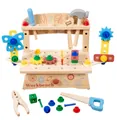 Établi de bricolage en bois pour enfants avec outils colorés comme marteau et scie - Établi d'Assemblage d'Écrous CPCCE
