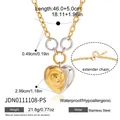 Elegant two-tone gold and silver heart pendant necklace crafted from stainless steel - Two-Tone Heart Pendant Necklace (JDN0111108-PS)