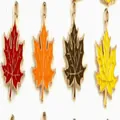 Set of colorful enamel maple leaf charms in autumn shades for DIY jewelry making crafts - Maple Leaf