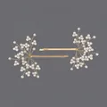 Elegant handmade bridal hairpins set with gold floral branch and white pearls decoration - Forest Style Vine Versatile Hair Clip (HS-J6159)