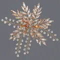 Elegant handmade bridal flower hair clip featuring sparkling crystals and a gold finish - Gold Vine Photography Duckbill Clip (HS-J7320G)