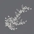 Elegant silver bridal hair vine with delicate pearls and crystals for wedding hairstyles - Forest Style Vine Photography Clip (HS-J6209)
