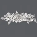 Exquisite handmade silver floral bridal hair clip with sparkling crystals and snowflakes - Silver Daily Floral Hair Comb (HS-J6216S)