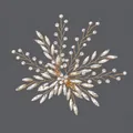 Elegant handmade floral bridal hair clip with sparkling crystals in a gold wire finish - Gold Floral Vine Light Luxury Clip (HS-J4525)