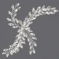 Handmade bridal hair clip featuring sparkling marquise crystals in a silver leaf vine design. - Silver Rhinestone Girl Hair Clip (HS-J7375S)