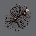 Handmade floral hair clip with iridescent dark beads on a golden metal alloy clip - Black Photography Versatile Clip (HS-J7154BLK)