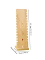 Wooden necklace display stand featuring a multi-slot design with dimensions indicated - Small Natural Color
