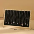 Professional wooden necklace display stand with black velvet pad, dimensions 40x24x8.5cm - Extra Large Black