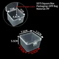 Durable transparent plastic storage box for small hardware tools and craft parts - 5575 Square Box (7.5*7.5*5.5cm)