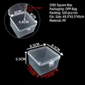 Clear square plastic storage container with lid for small parts, 8.5x8.5x5.5 cm - 5585 Square Box (8.5*8.5*5.5cm)