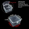 Square transparent PP plastic organizer box for accessories, size 9.5x9.5x5.5cm - 5595 Square Box (9.5*9.5*5.5cm)