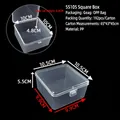 Clear plastic square storage box with lid made of durable PP material - 55105 Square Box (10.5*10.5*5.5cm)
