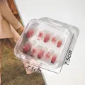 Small transparent flip-top storage box for press-on nails and jewelry display 1pc - 7.5*7.5cm(19g)