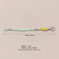 Handmade braided rope bag charm keychain in mint green and yellow with a purple ring - Green Braided Rope