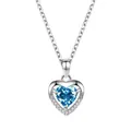 Elegant Heart of the Ocean necklace with a blue crystal pendant and silver chain - Heart of the Ocean - Blue Zirconia