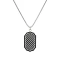 Collier pour homme avec pendentif octogonal, insert en fibre de carbone noire et chaîne box - Style Texture Fibre de Carbone Octogonal (N2900)