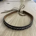 Vintage braided rope accessory with sparkling rhinestones for DIY hat decoration - 56-58cm / Woven Rope with Closely Inlaid Rhinestone Decorative Band (AB325)