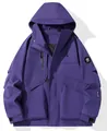 Giacca a vento con cappuccio da uomo nella variante colore viola scuro per la primavera - 3XL / Viola