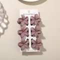 Set of six matte mauve plumeria flower hair claw clips on display card. - 4cm Frangipani Style / 6-Piece Set (Bulk) / Taro Purple