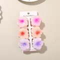 6-piece set of colorful flower claw clips with plumeria design for women - Gradient Hibiscus Style / 6-Piece Set (4cm) / #9 Mixed Color Type C