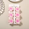 Set of 6 elegant pink gradient flower hair claw clips for women, stylish floral shark clips. - 4cm Heart Petal Style / 6 Pieces/Pack (Bulk) / Magenta