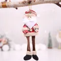 Festive Santa Claus fabric plush ornament with red plaid shirt for Christmas tree decoration - Checkered Cloth Santa